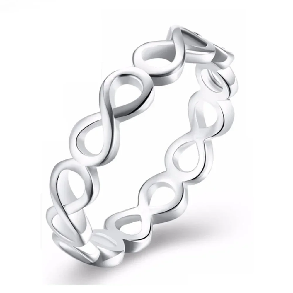 🍂 Classic Design 925 Silver Plated Infinity Band Ring, FB16FA1143